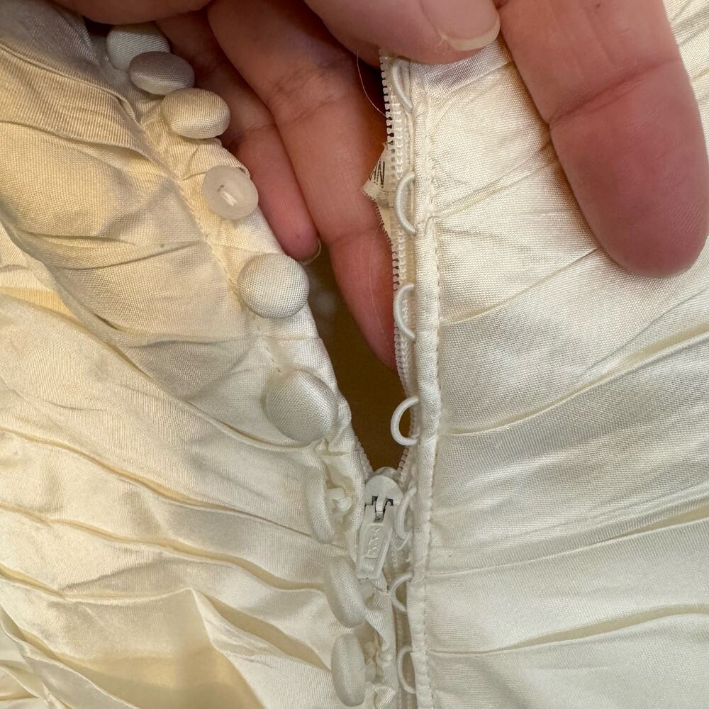 Angelina Faccenda Bridal Wedding Gown Size 6 Mermaid Rosette Sweetheart Ivory - Picture 12 of 16